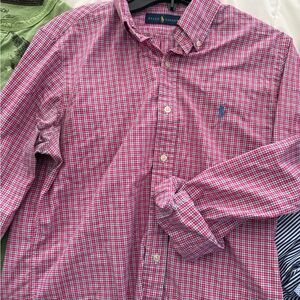 Polo Ralph Lauren Pink and Blue Checkered Men's Shirt